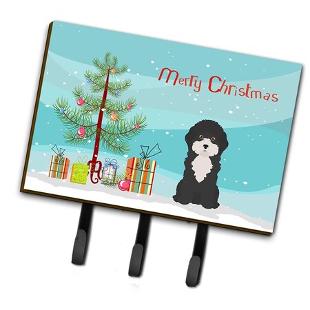 Carolines Treasures Black & White Cyprus Poodle Christmas Tree Leash or Key Holder CK3497TH68